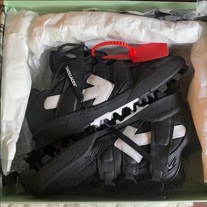 Off white sneakers cleats black and white